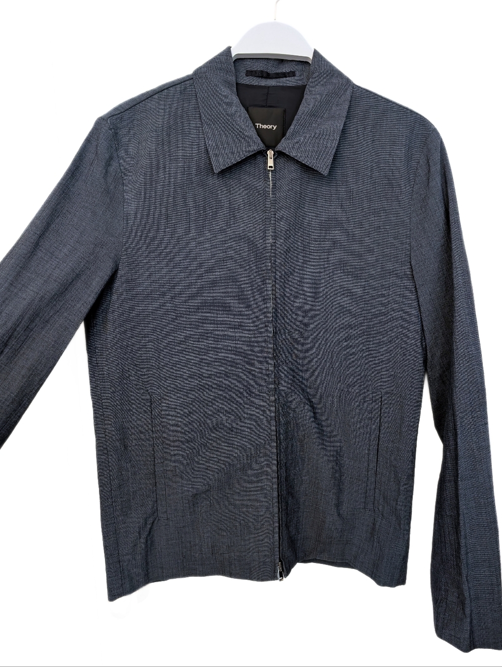 EUC Theory Men's Blue Zerega Marled Cotton Wool Blend Suit Jacket, Size XS